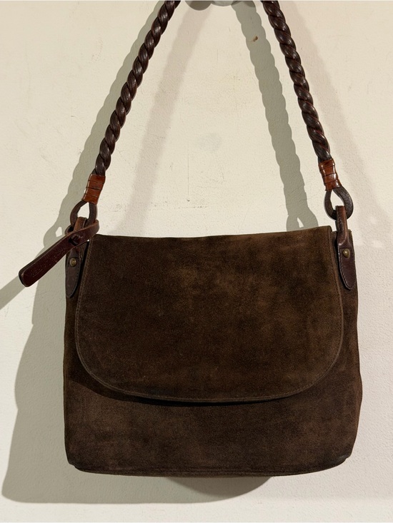 Ralph Lauren Handbags - Ralph Lauren Brown Suede Shoulder Bag - Women rare vintage